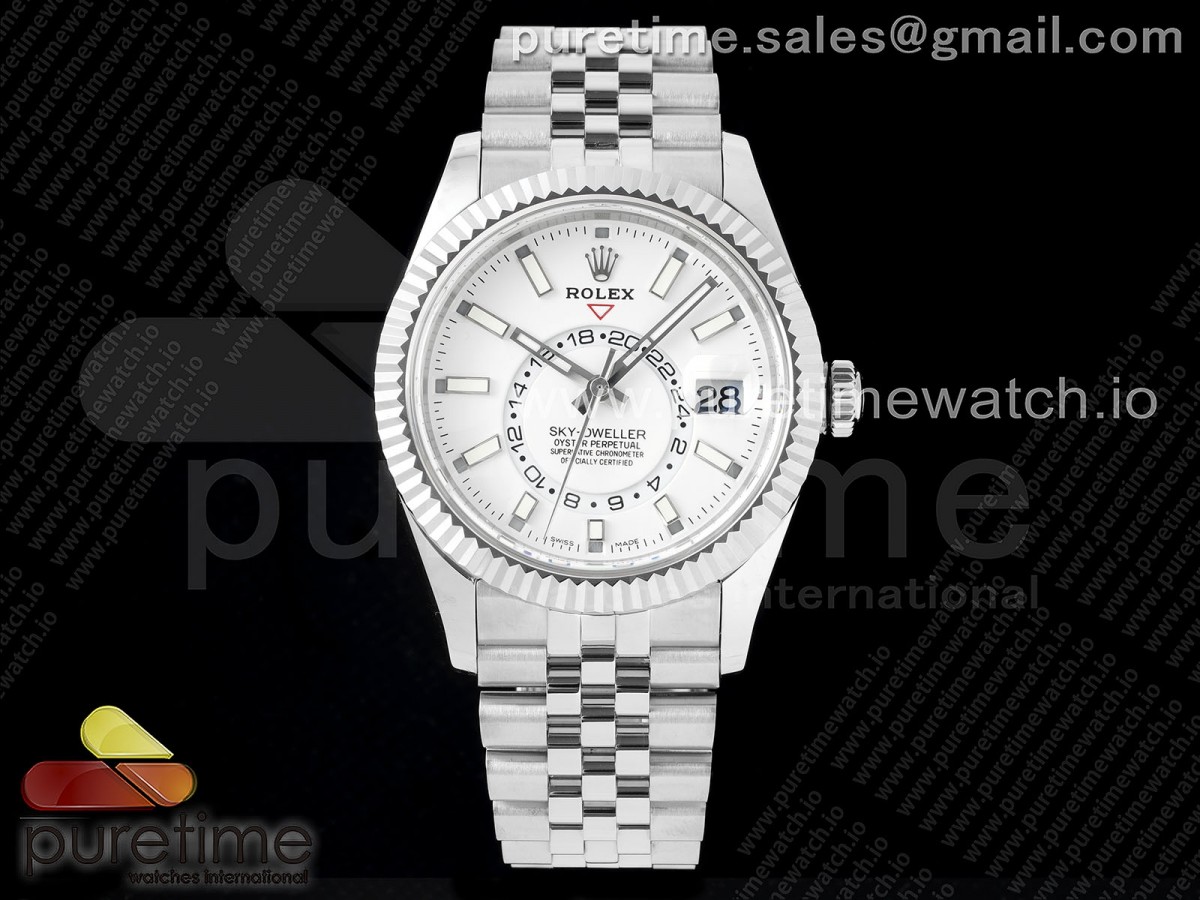 Noob공장 롤렉스 스카이드웰러 스틸 화이트다이얼 쥬빌레브레이슬릿 Skydweller SS Noob Best Edition White Dial on SS Jubilee Bracelet A23J 눕