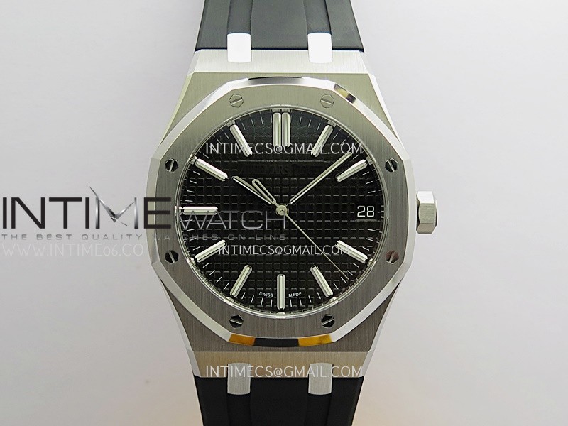 [26.01 UP] DD공장 오데마피게 로얄오크 15510 블랙다이얼 러버스트랩 Royal Oak 41mm 15510 SS DDF 1:1 Best Edition Black Dial On Black Rubber Strap Super Clone DD4302