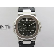 [26.01 UP] DD공장 파텍필립 노틸러스 5711 스틸 그레이다이얼 가죽스트랩 텅스텐 Nautilus 5711 Gain Weight DDF 1:1 Best Edition Gray Textured Dial On Black Leather Strap Super Clone DD324