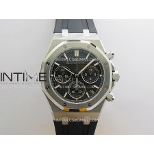 [26.01 UP] DD공장 오데마피게 로얄오크 크로노그래프 26240 스틸 블랙다이얼 러버스트랩 Royal Oak Chrono 26240 SS V2 DDF 1:1 Best Edition Black Dial On Black Rubber Strap Super Clone DD4401