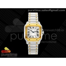 8848공장 까르띠에 산토스 스몰 옐로우골드콤비 화이트다이얼 브레이슬릿 Santos 27mm SS/YG 8848F 1:1 Best Edition Silver Dial on SS/YG Bracelet Quartz