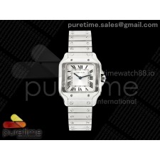 8848공장 까르띠에 산토스 스몰 스틸 화이트다이얼 브레이슬릿 Santos 27mm SS 8848F 1:1 Best Edition Silver Dial on SS Bracelet Quartz