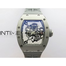 ZF공장 리차드밀 RM055 티타늄 스켈레톤다이얼 그레이러버스트랩 RM055 Titanium Carbide ZF 1:1 Best Edition Skeleton Dial On Gray Shark Rubber Strap RMUL2 Super Clone